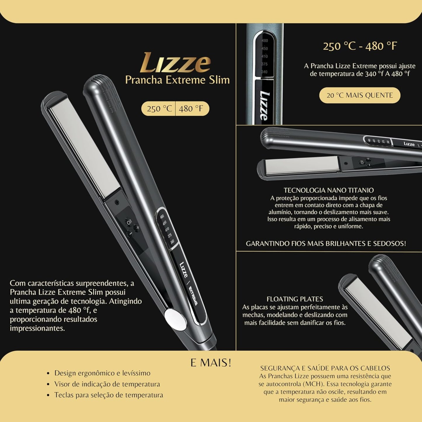 Lizze Extreme Professional Hair Iron - Brazil (Authentic)